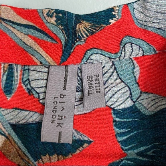 Anthropologie Blank London Red Orange Green Leaf Button Up Shirt Dress Sz S - Picture 2 of 9